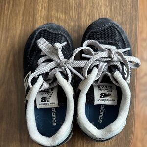 New Balance Kids Black and Gray Sneakers